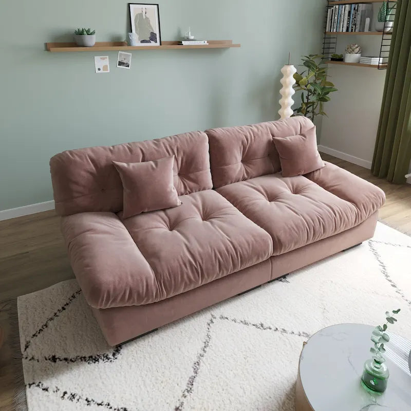 Cloud Loveseat Sofa with High-Density Foam and Down Fill, Removable Cover