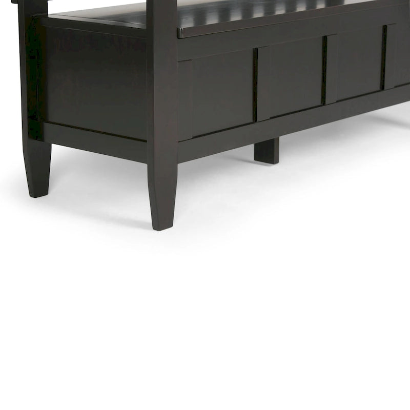 Solid Wood Entryway Storage Bench with Flip-Up Lid and Shaker Panels, 48"W