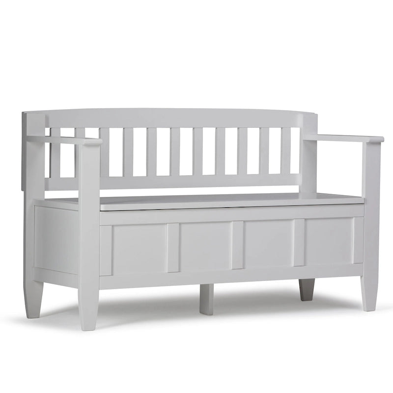 Solid Wood Entryway Storage Bench with Flip-Up Lid and Shaker Panels, 48"W