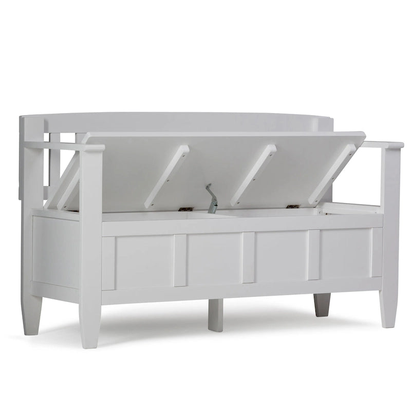 Solid Wood Entryway Storage Bench with Flip-Up Lid and Shaker Panels, 48"W