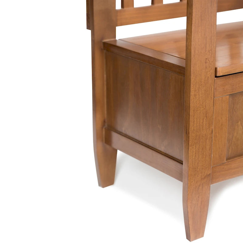 Solid Wood Entryway Storage Bench with Flip-Up Lid and Shaker Panels, 48"W