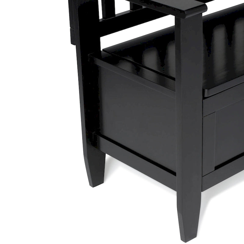 Solid Wood Entryway Storage Bench with Flip-Up Lid and Shaker Panels, 48"W