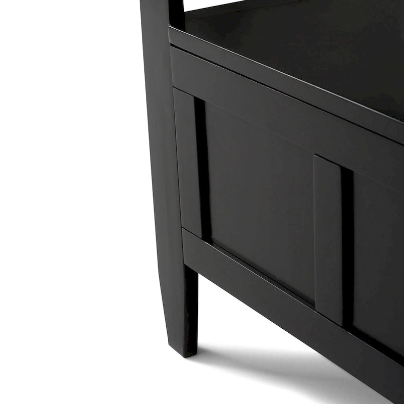 Solid Wood Entryway Storage Bench with Flip-Up Lid and Shaker Panels, 48"W