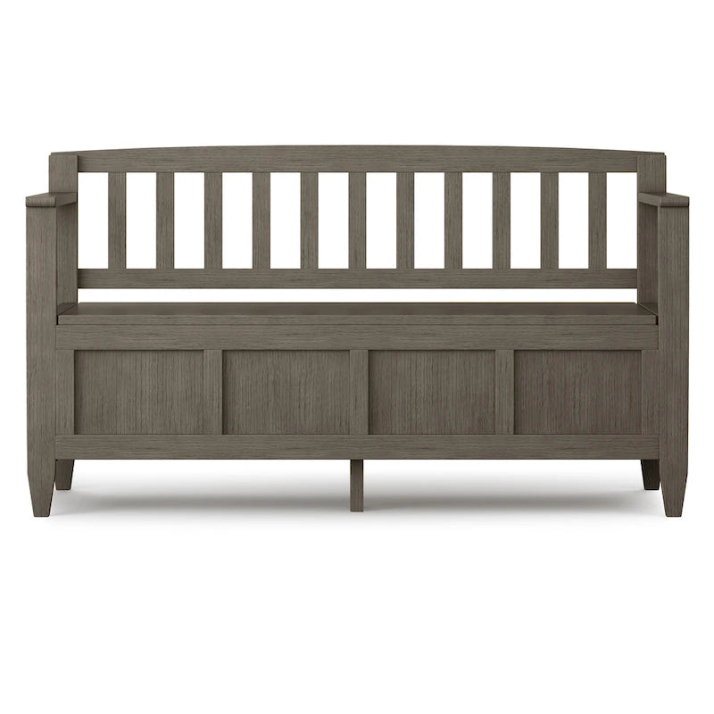 Solid Wood Entryway Storage Bench with Flip-Up Lid and Shaker Panels, 48"W