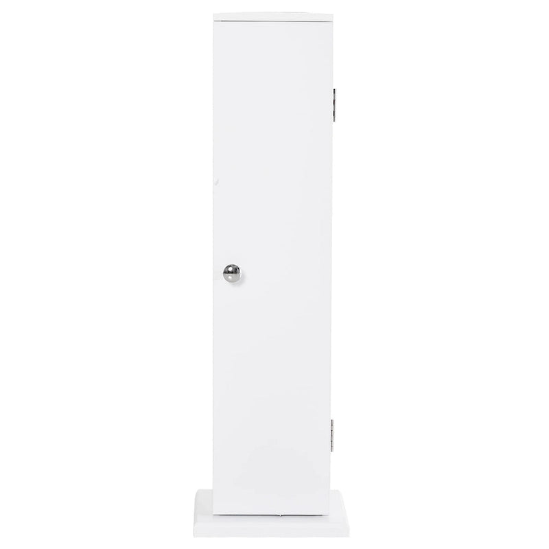 Vertical Bathroom Storage Cabinet with 3 Shelves and Top Opening, Matte White