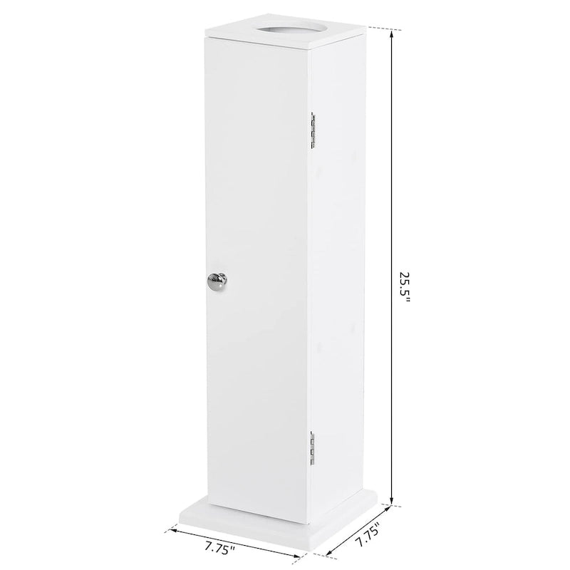 Vertical Bathroom Storage Cabinet with 3 Shelves and Top Opening, Matte White