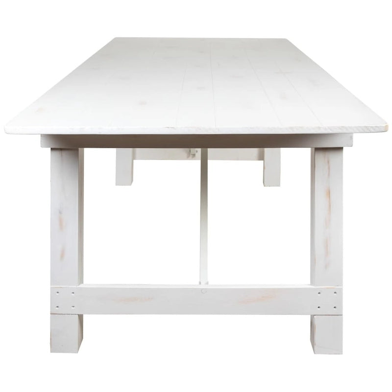 8ft Solid Pine Folding Farmhouse Dining Table, Seats 8, Indoor/Outdoor