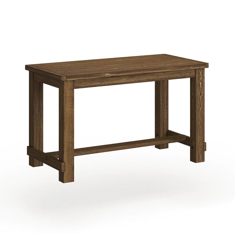 Rustic Brown 60-inch Solid Wood Counter Height Dining Table, Seats 4 to 6