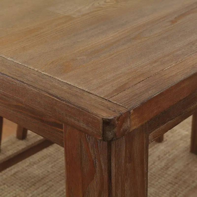 Rustic Brown 60-inch Solid Wood Counter Height Dining Table, Seats 4 to 6