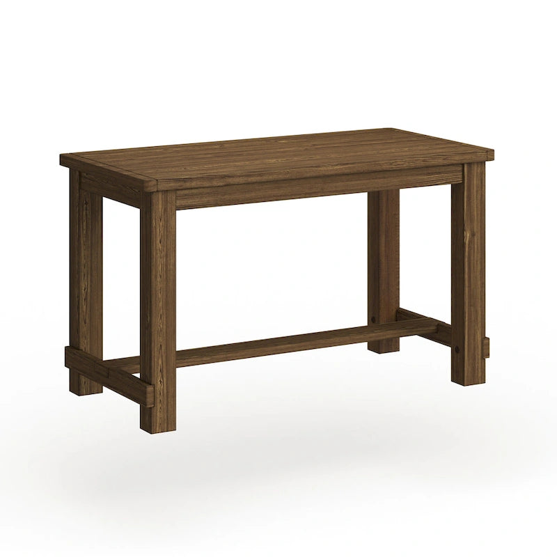 Rustic Brown 60-inch Solid Wood Counter Height Dining Table, Seats 4 to 6