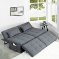 4-in-1 Convertible Sleeper Chair Ottoman Bed with Linen Fabric