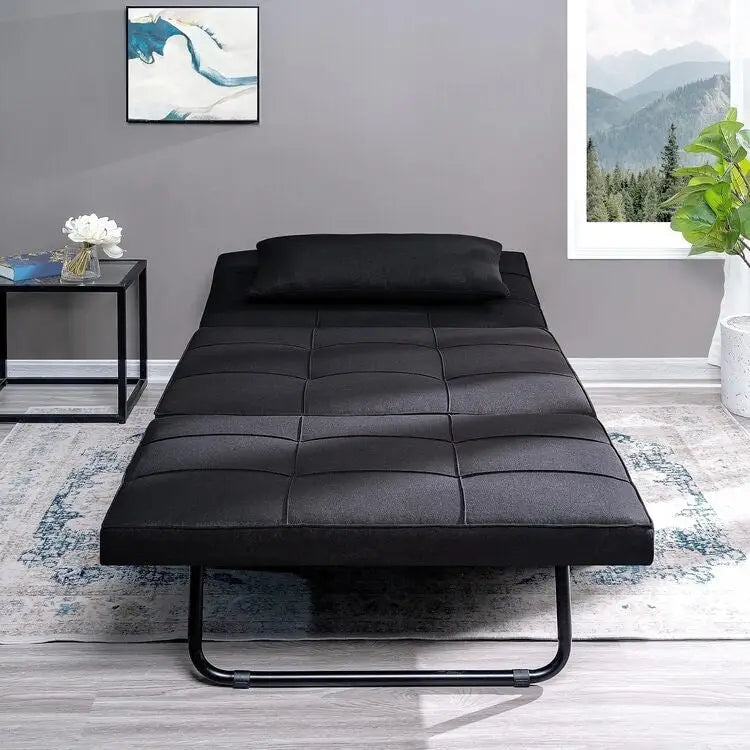 4-in-1 Convertible Sleeper Chair Ottoman Bed with Linen Fabric