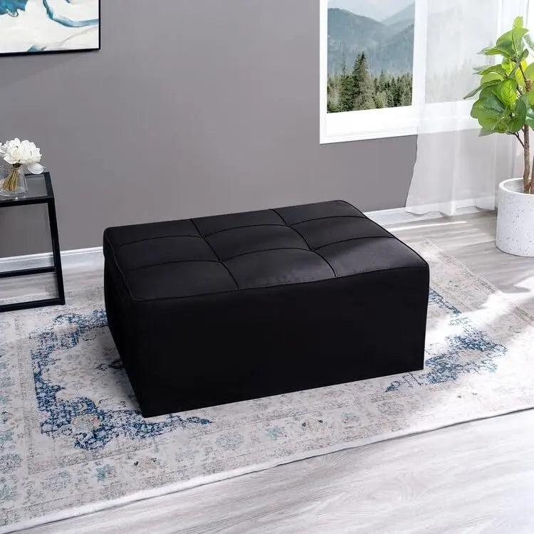 4-in-1 Convertible Sleeper Chair Ottoman Bed with Linen Fabric