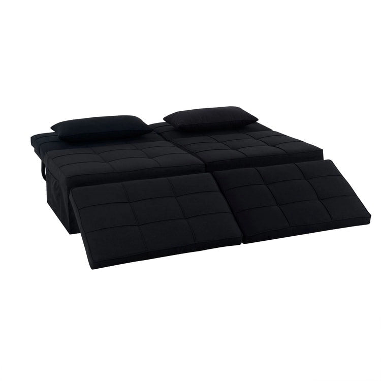 4-in-1 Convertible Sleeper Chair Ottoman Bed with Linen Fabric