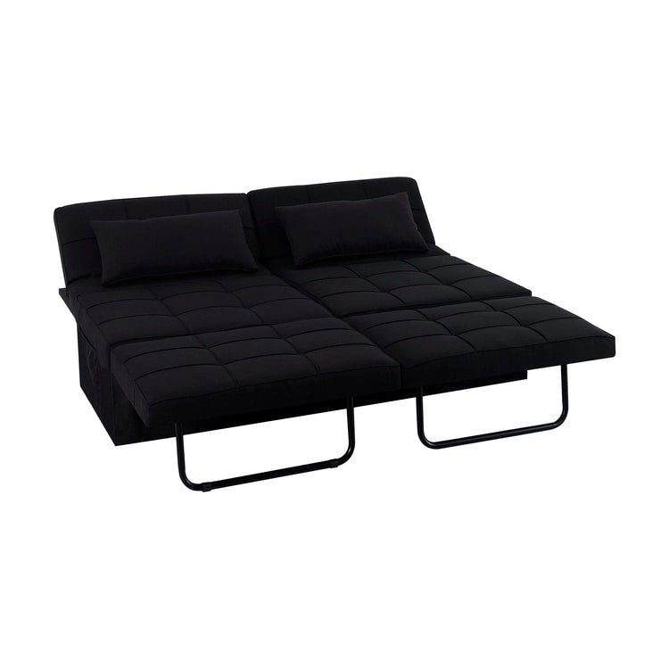 4-in-1 Convertible Sleeper Chair Ottoman Bed with Linen Fabric