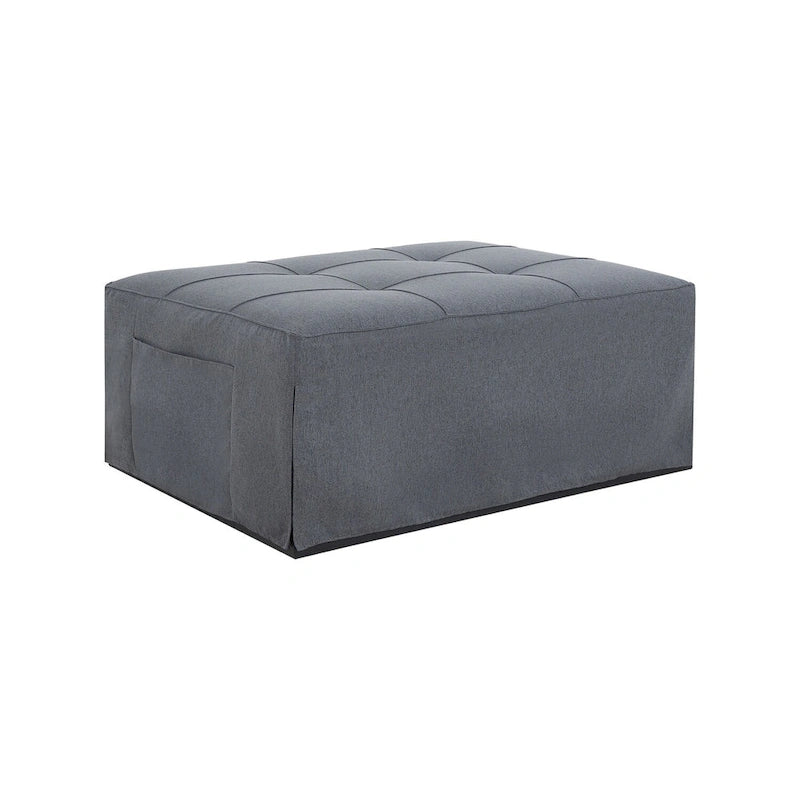 4-in-1 Convertible Sleeper Chair Ottoman Bed with Linen Fabric