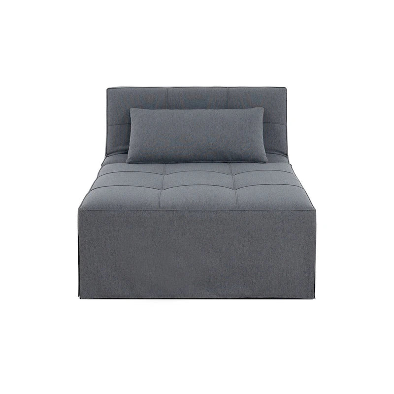 4-in-1 Convertible Sleeper Chair Ottoman Bed with Linen Fabric