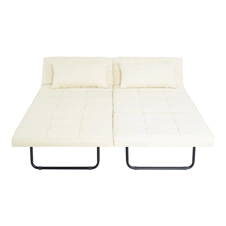 4-in-1 Convertible Sleeper Chair Ottoman Bed with Linen Fabric