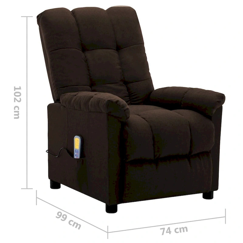 Fabric Massage Recliner Chair with 6-Point Vibration and Remote Control