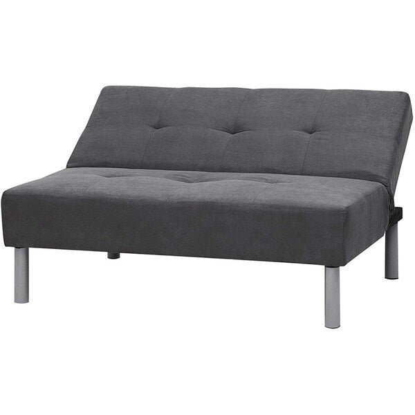 Steel Gray Mini Futon Sofa Bed