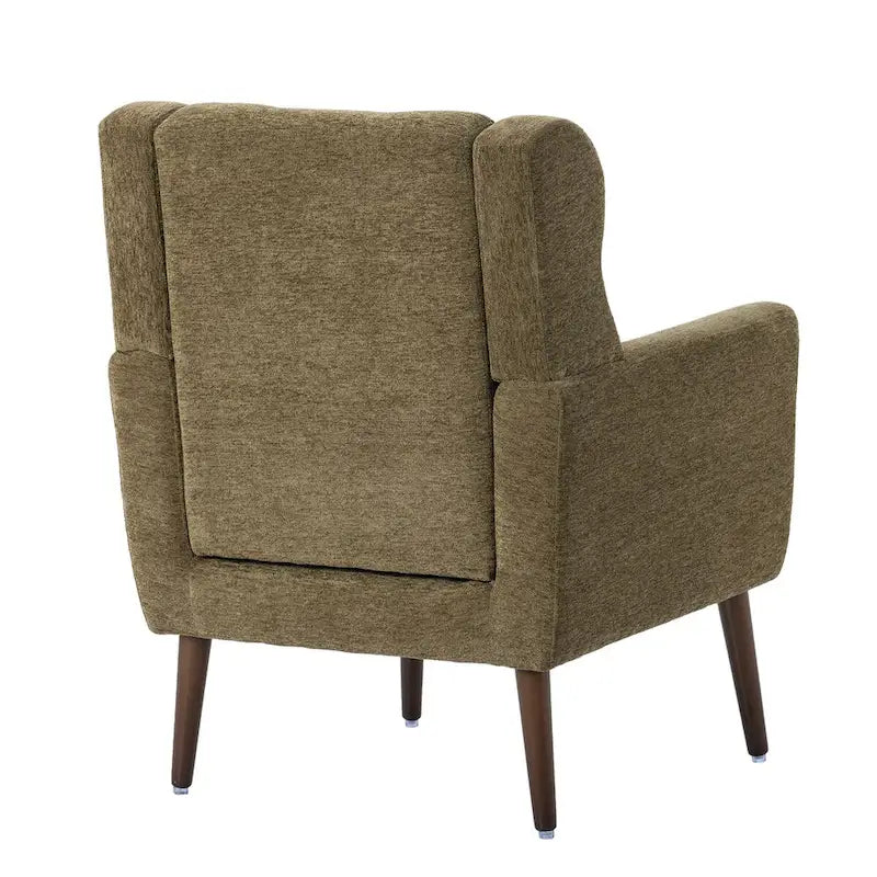 Chenille Accent Armchair with Ergonomic Design and Waist Pillow