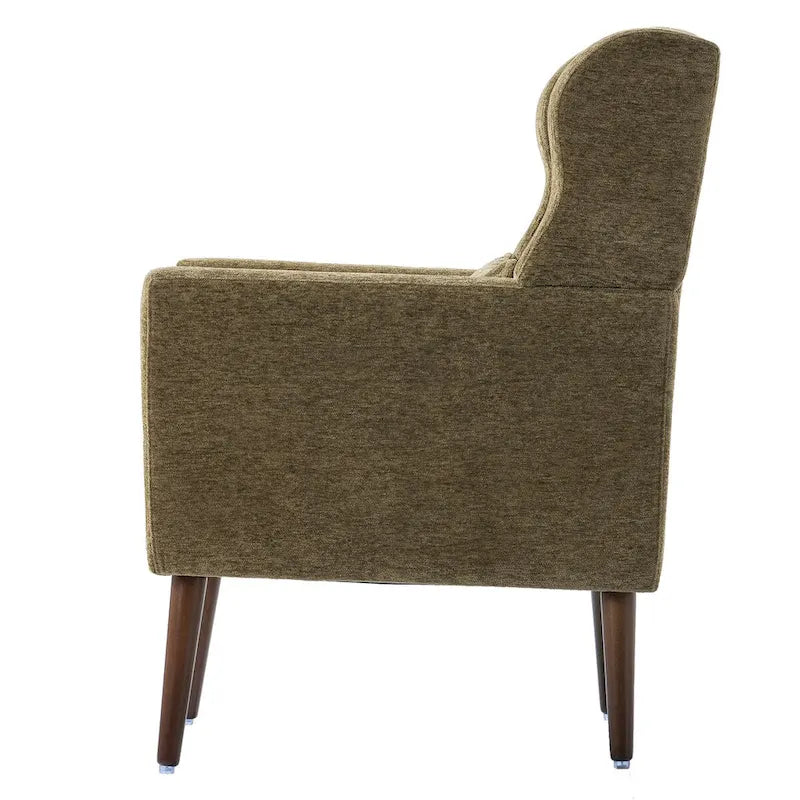 Chenille Accent Armchair with Ergonomic Design and Waist Pillow