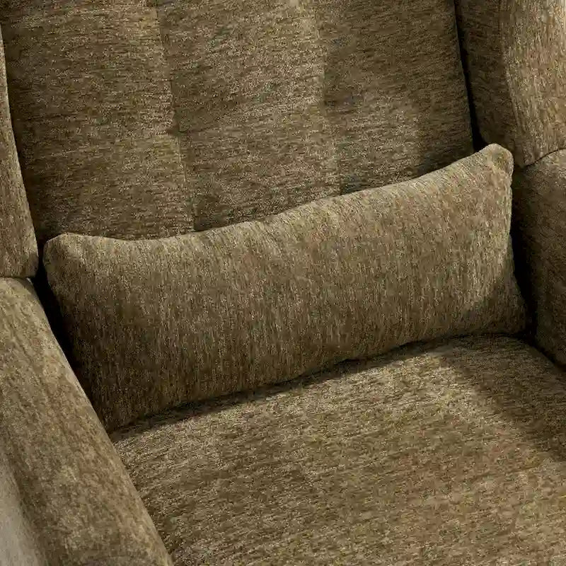Chenille Accent Armchair with Ergonomic Design and Waist Pillow