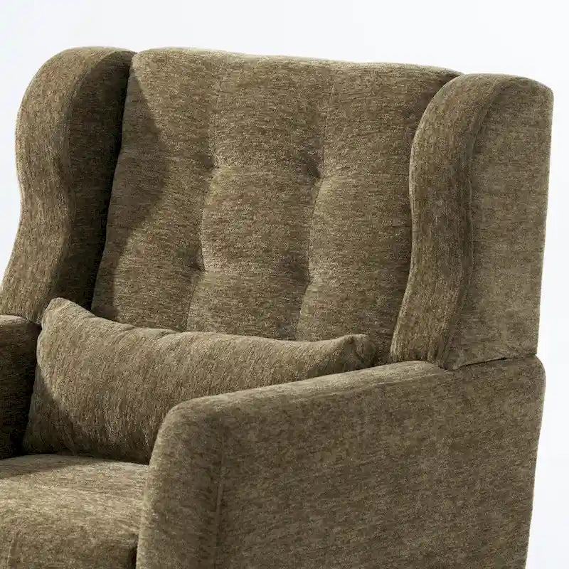 Chenille Accent Armchair with Ergonomic Design and Waist Pillow