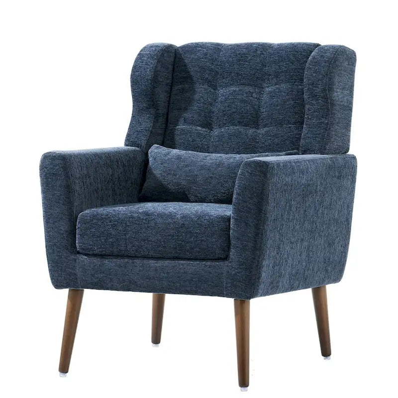 Chenille Accent Armchair with Ergonomic Design and Waist Pillow