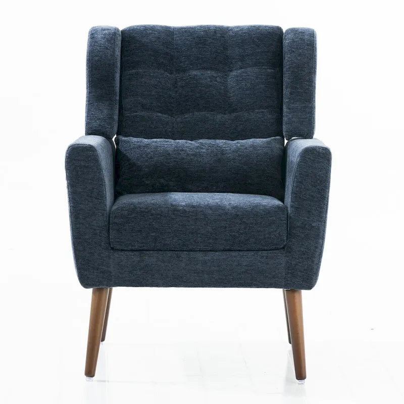 Chenille Accent Armchair with Ergonomic Design and Waist Pillow