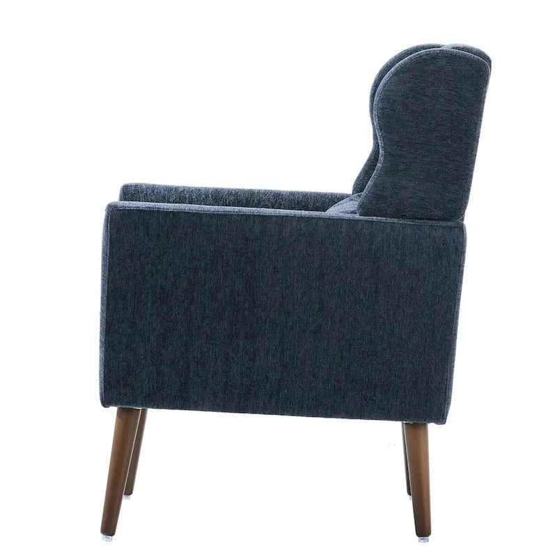 Chenille Accent Armchair with Ergonomic Design and Waist Pillow