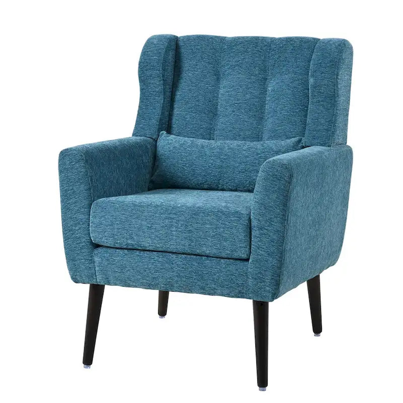 Chenille Accent Armchair with Ergonomic Design and Waist Pillow