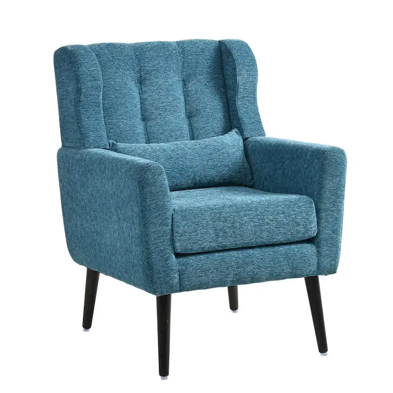 Chenille Accent Armchair with Ergonomic Design and Waist Pillow