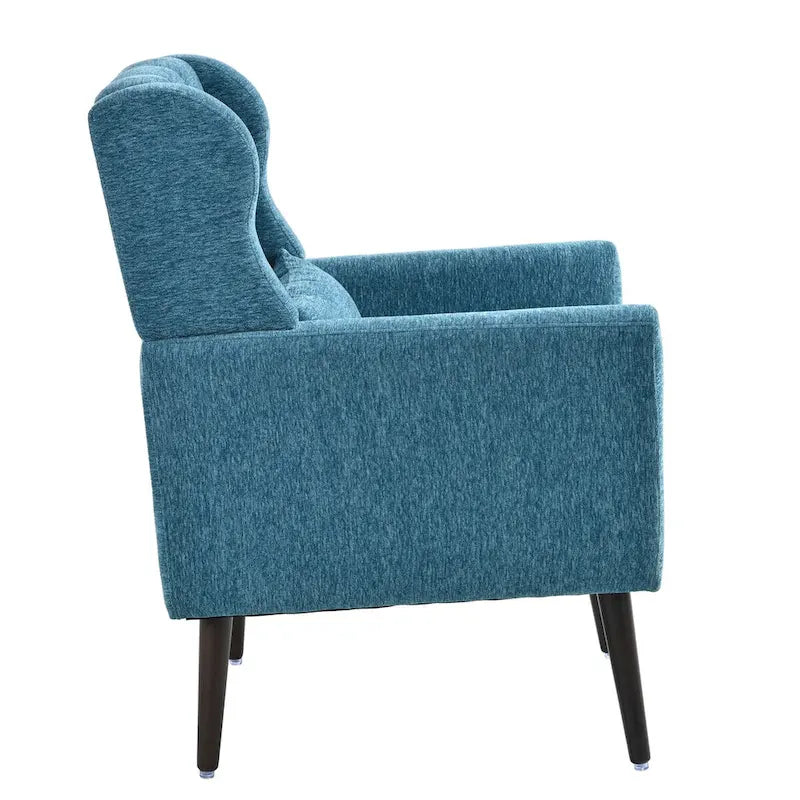 Chenille Accent Armchair with Ergonomic Design and Waist Pillow