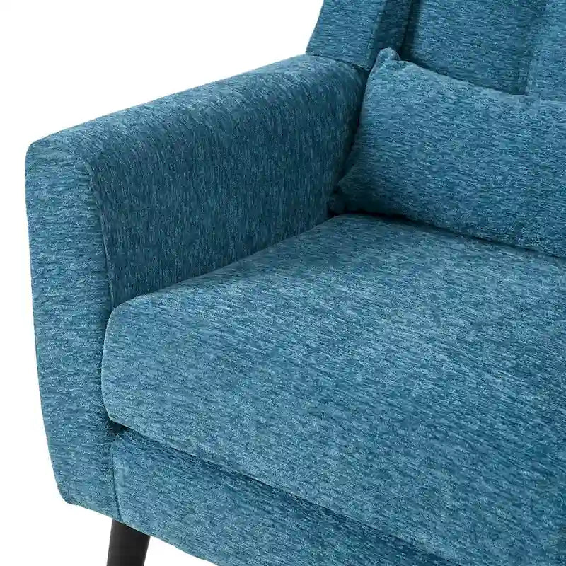 Chenille Accent Armchair with Ergonomic Design and Waist Pillow