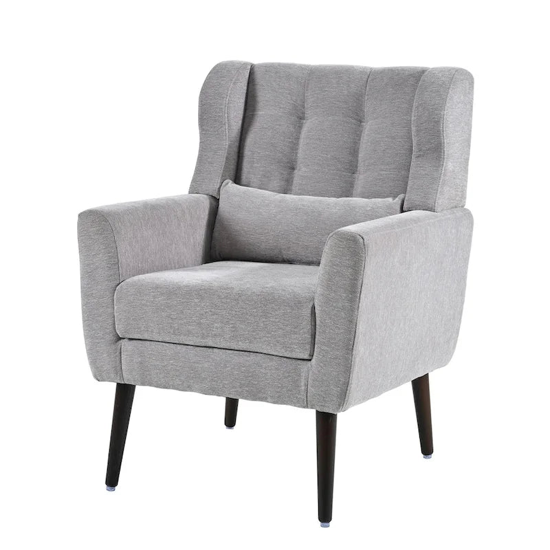 Chenille Accent Armchair with Ergonomic Design and Waist Pillow