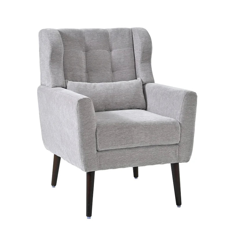 Chenille Accent Armchair with Ergonomic Design and Waist Pillow