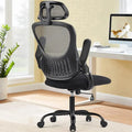 Ergonomic High-Back Mesh Office Chair with Adjustable Headrest and Flip-Up Arms