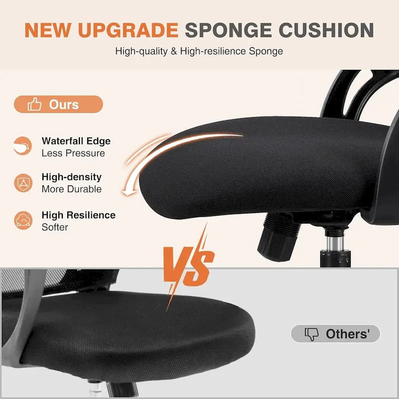 Ergonomic High-Back Mesh Office Chair with Adjustable Headrest and Flip-Up Arms