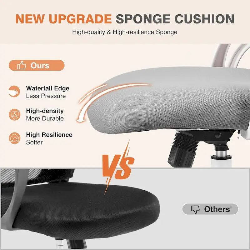 Ergonomic High-Back Mesh Office Chair with Adjustable Headrest and Flip-Up Arms