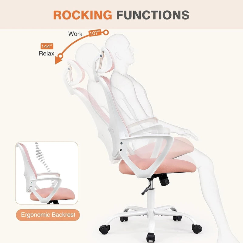 Ergonomic High-Back Mesh Office Chair with Adjustable Headrest and Flip-Up Arms