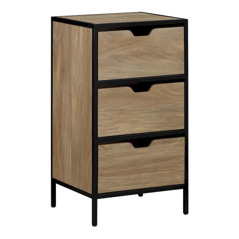 3-Drawer Accent Storage Cabinet with Steel Frame and Laminate Finish