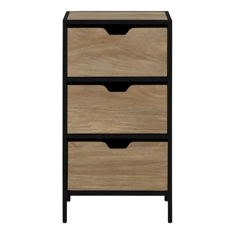 3-Drawer Accent Storage Cabinet with Steel Frame and Laminate Finish