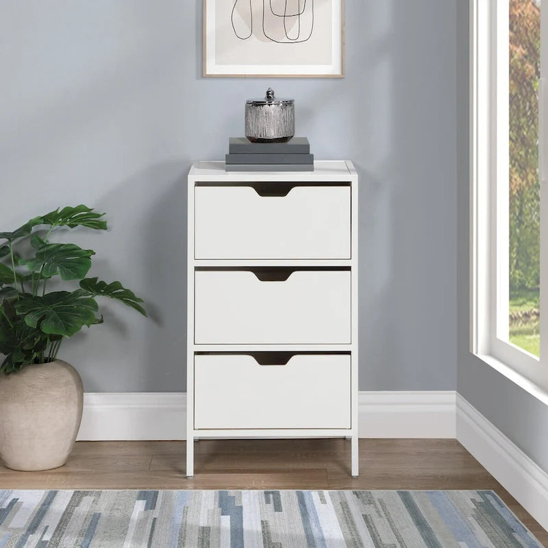 3-Drawer Accent Storage Cabinet with Steel Frame and Laminate Finish