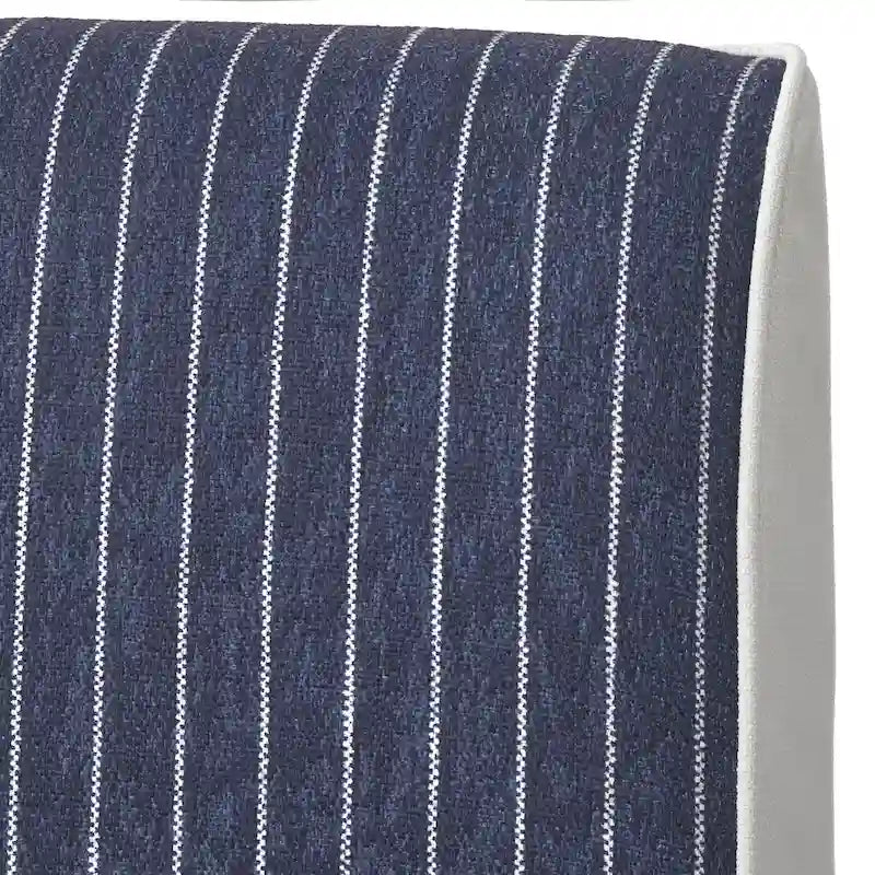 Two-Tone Linen Upholstered Corner Chair with Rubberwood Legs