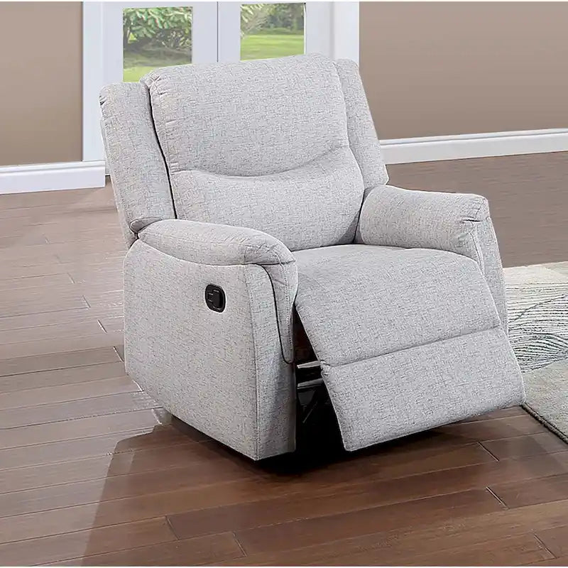 Manual Recliner Chair with Plush Armrests and Headrest