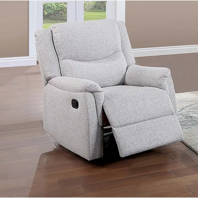 Manual Recliner Chair with Plush Armrests and Headrest