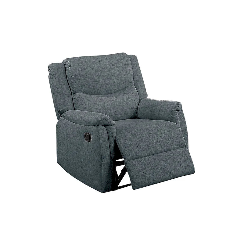 Manual Recliner Chair with Plush Armrests and Headrest