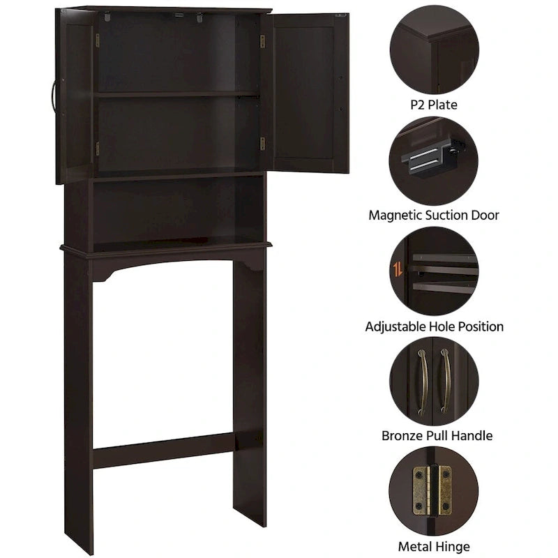 Over-the-Toilet Bathroom Storage Organizer with 3 Shelves