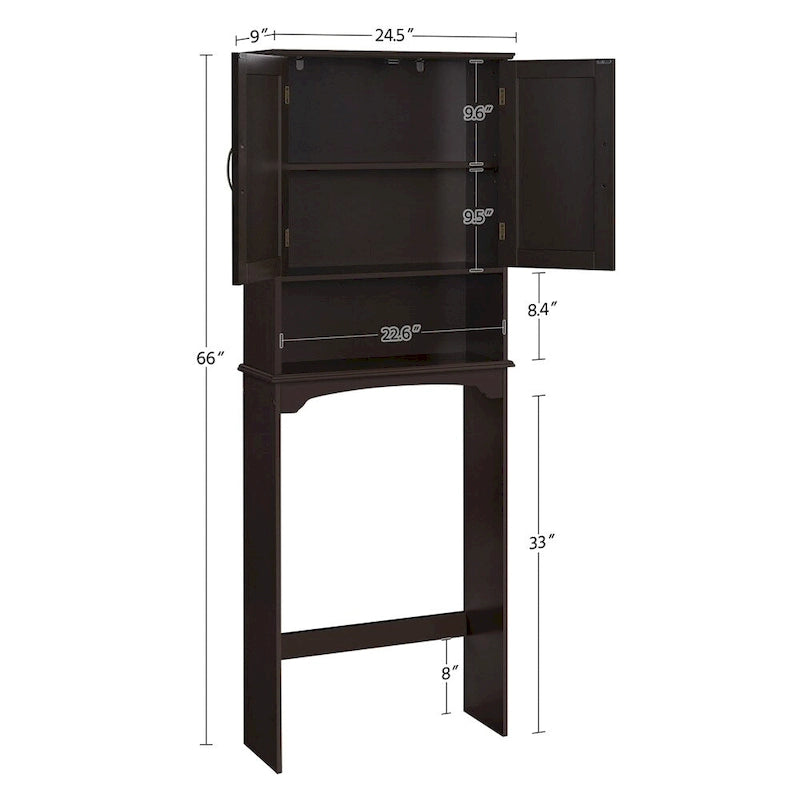 Over-the-Toilet Bathroom Storage Organizer with 3 Shelves